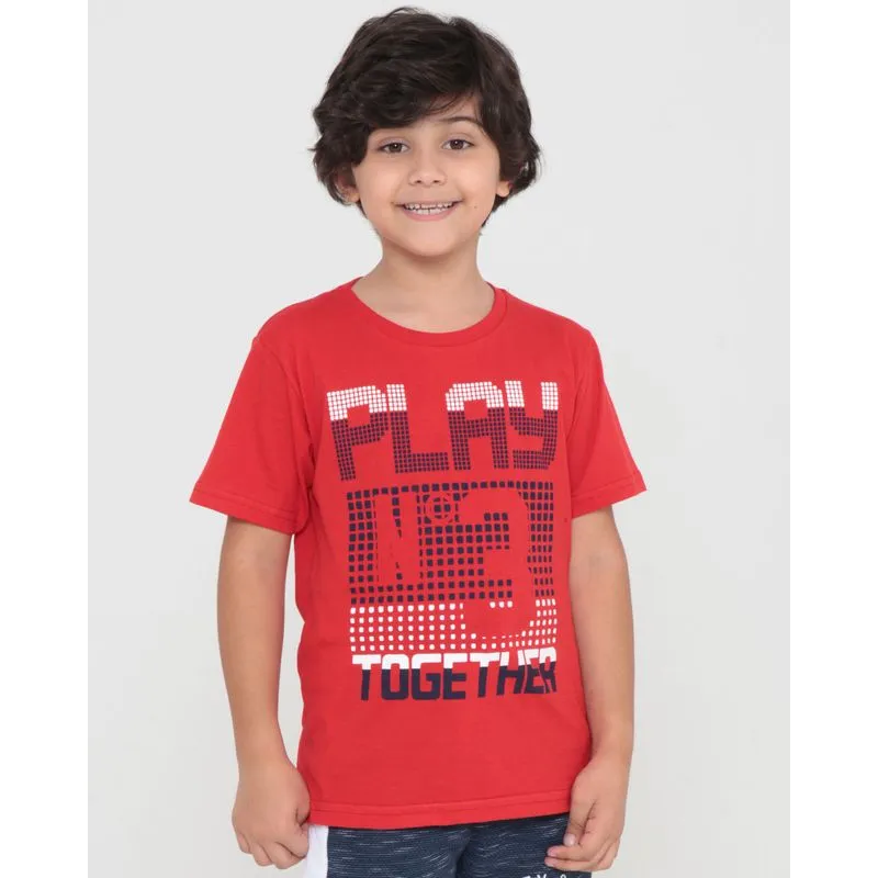 Camiseta Infantil Estampa Play Vermelha 8