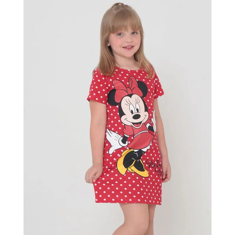 Camisola Infantil Estampa Minnie Disney Vermelho Claro 4