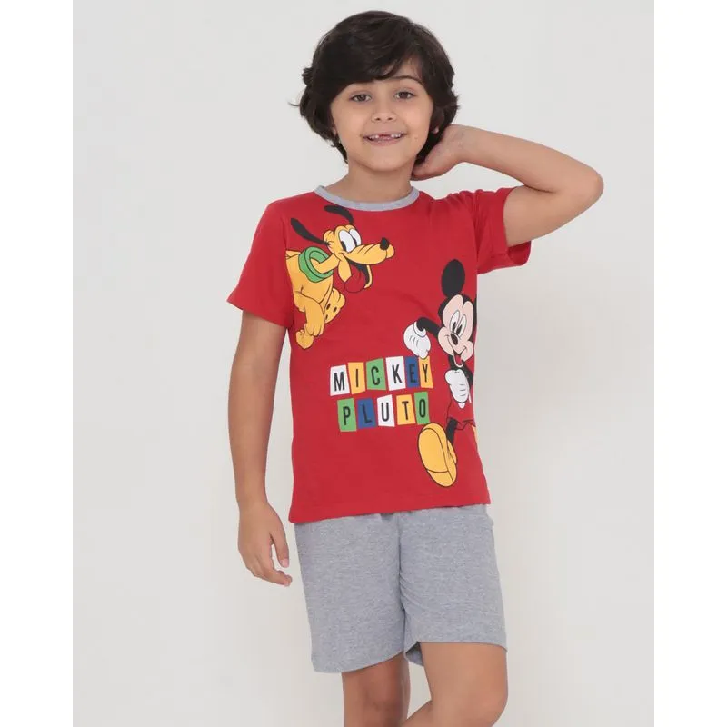 Pijama Infantil Mickey Disney Vermelho 6
