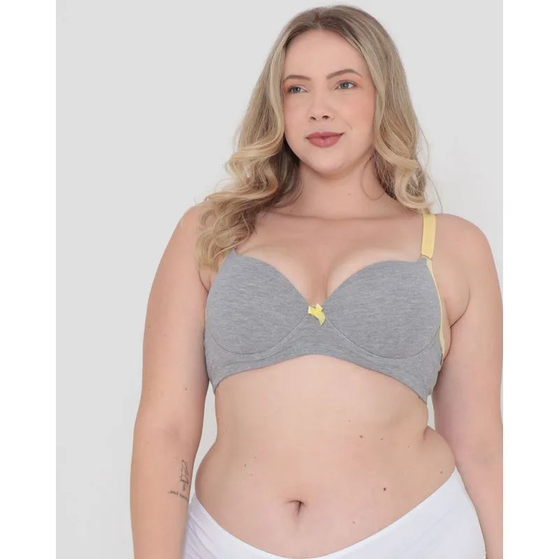 Sutiã Base Plus Size Avulso Alça Colorida Amarelo 50