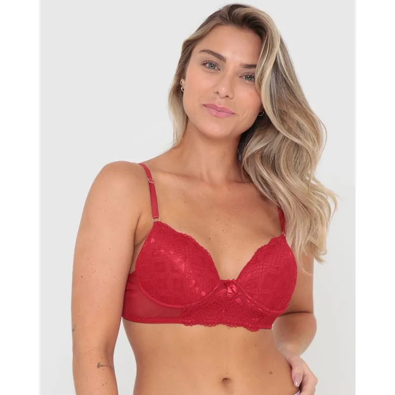 Sutiã Avulso Base Tule e Renda Vermelho 44