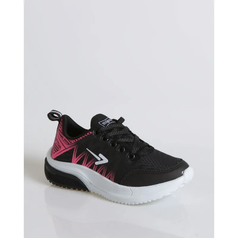 Tênis Infantil Esportivo Estampado Rosa E Preto 33