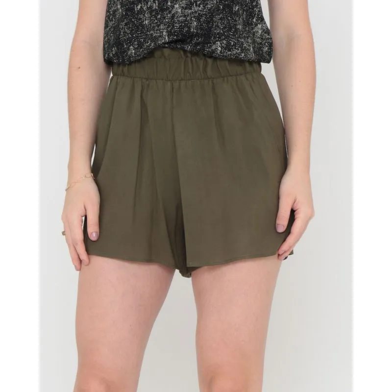 Short Bolsos Liso Viscose Verde G