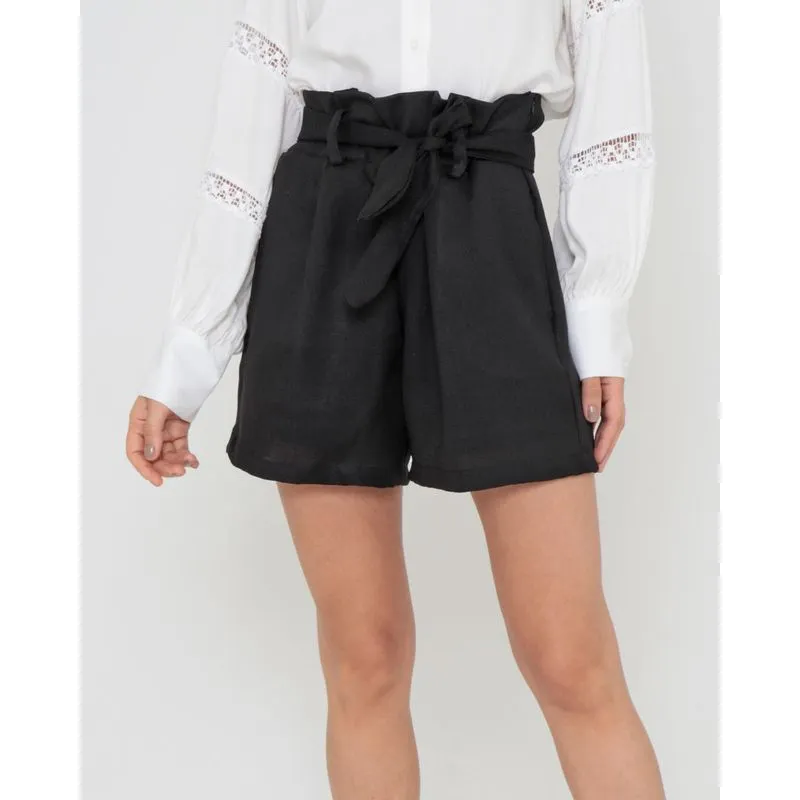 Short Clochard Linho Preto M