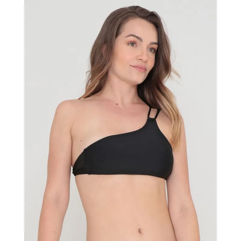 Biquíni Top Avulso Assimétrico Liso Preto P