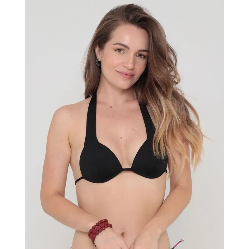 Biquíni Top Avulso Com Bojo Liso Preto GG