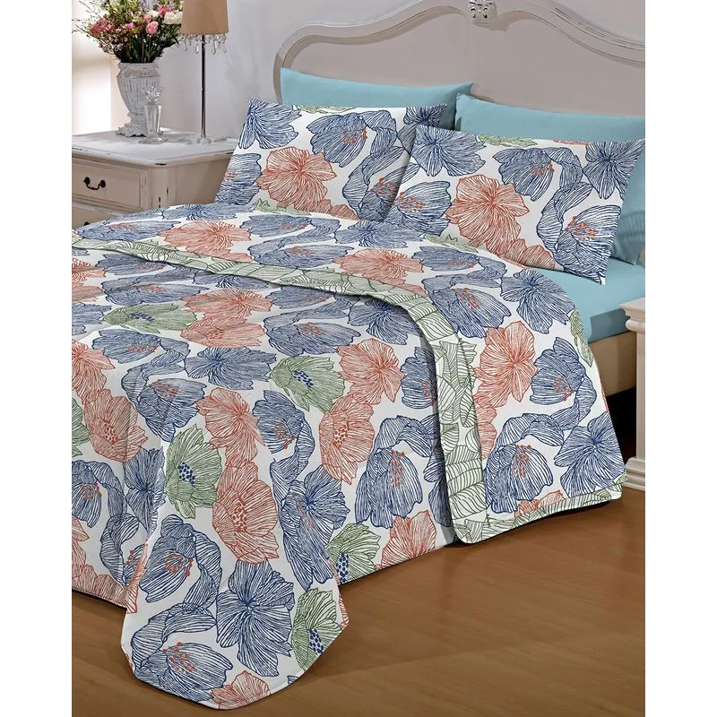 Jogo de Cama Casal Camesa Microfibra 150 fios Branco UN