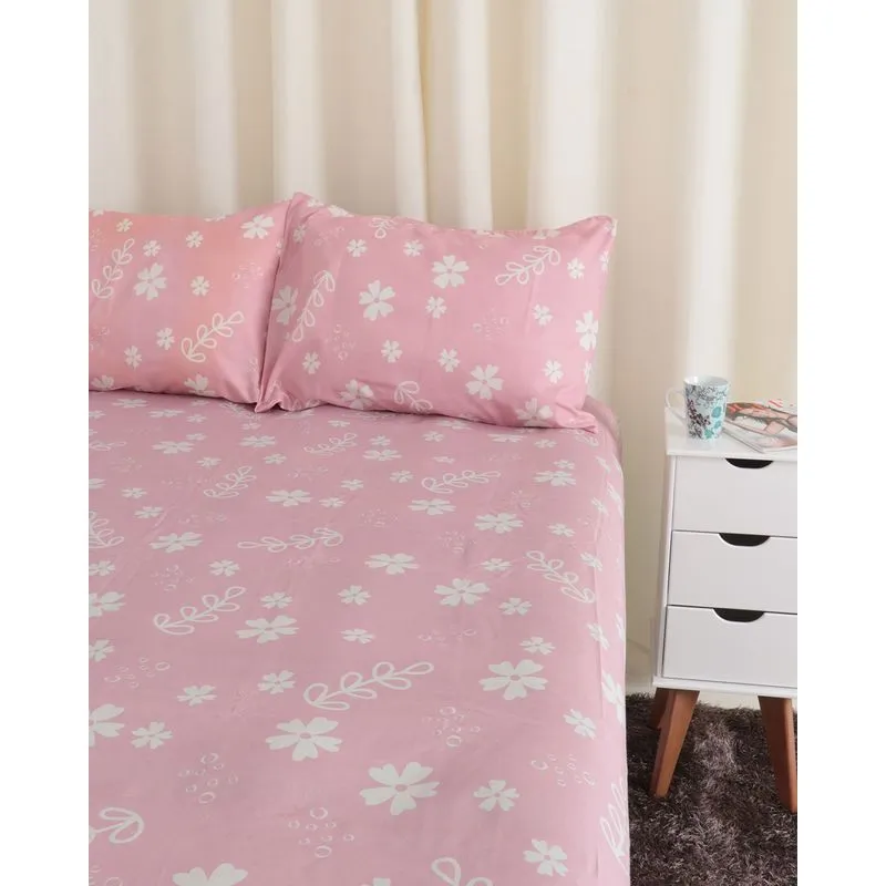 Jogo de Cama Casal Camesa Microfibra 150 fios Rosa Claro UN