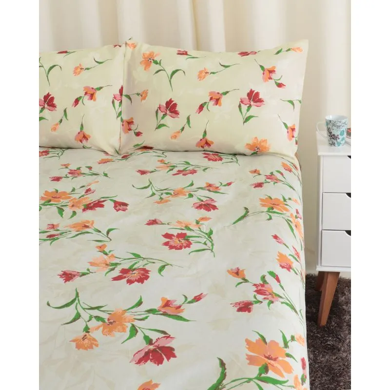 Jogo de Cama Casal Camesa Microfibra 150 fios Off White UN