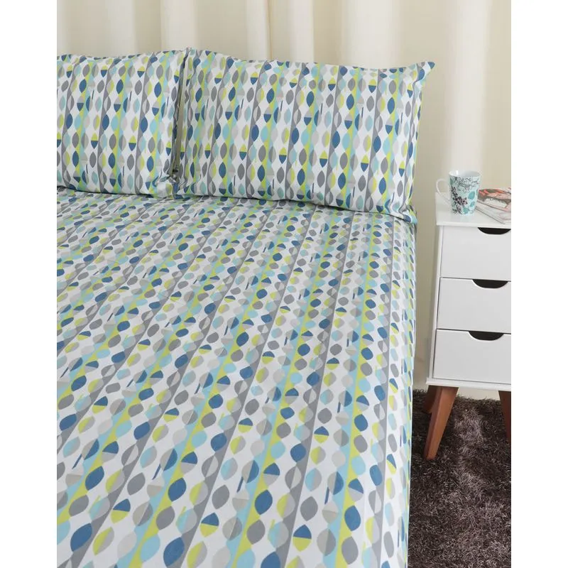 Jogo de Cama Casal Camesa Microfibra 150 fios Branco Geométrico UN
