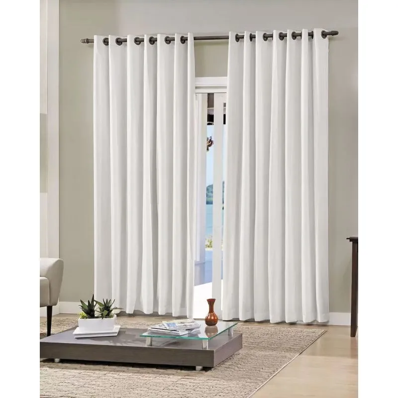 Cortina Pratika Slim Varão Até 1,5m Blackout Bella Janela Branca UN