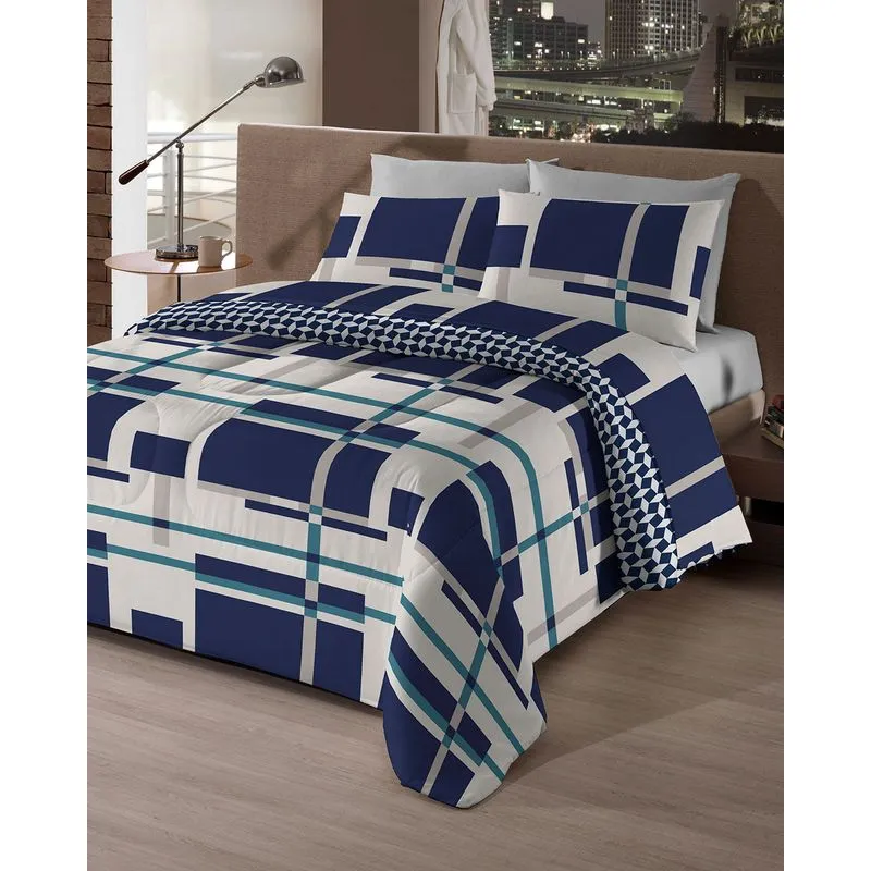 Jogo de Cama Casal Camesa Microfibra 150 fios Cinza Claro UN