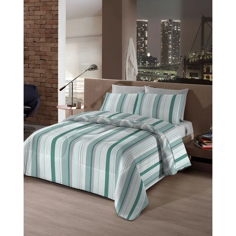 Jogo de Cama Casal Camesa Microfibra 150 fios Verde Claro UN