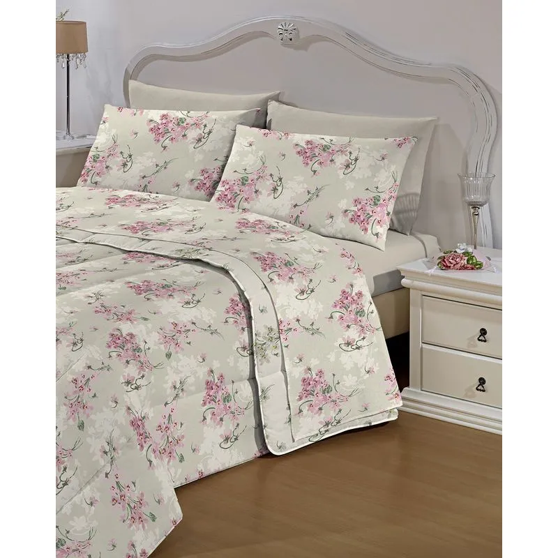 Jogo de Cama Casal Camesa Microfibra 150 fios Cinza UN