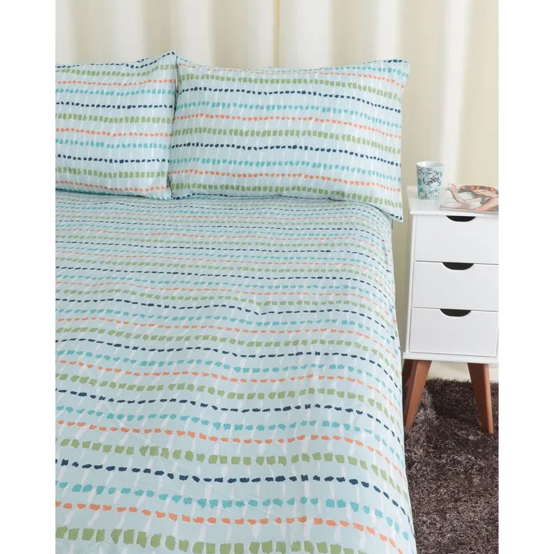 Jogo de Cama Casal Camesa Microfibra 150 fios Azul Claro UN