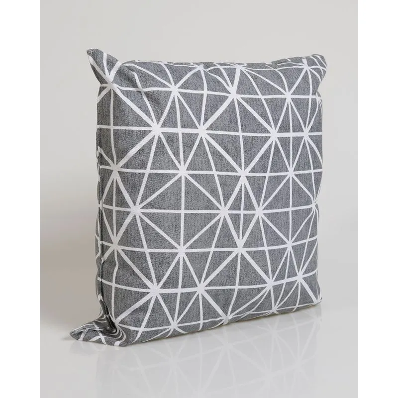 Almofada Rustica 40cm x 40cm Hedrons Estampa Geométrica Cinza Claro UN