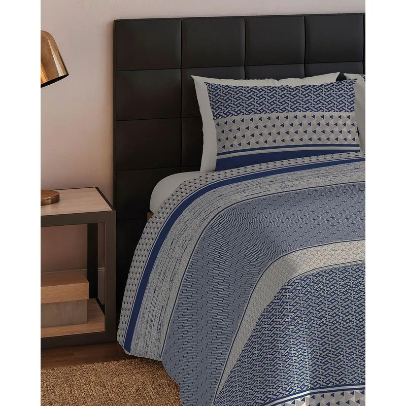 Jogo de Cama Solteiro Algodão Teka Azul UN