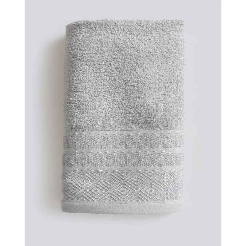 Toalha De Rosto Jacquard Brent Corttex Cinza Claro UN