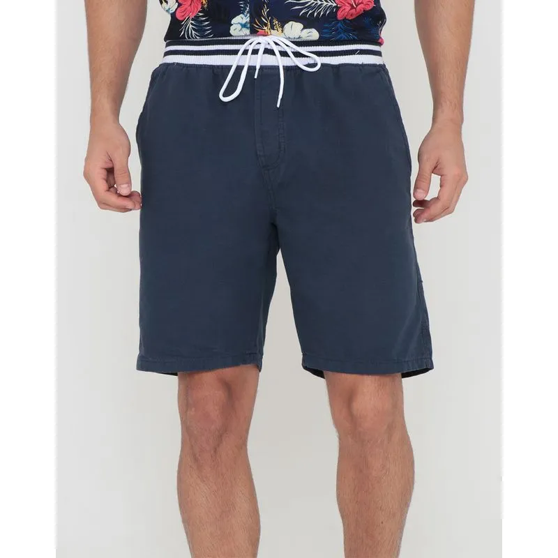 Bermuda Masculina Sarja Ribana Listrada Azul Marinho P