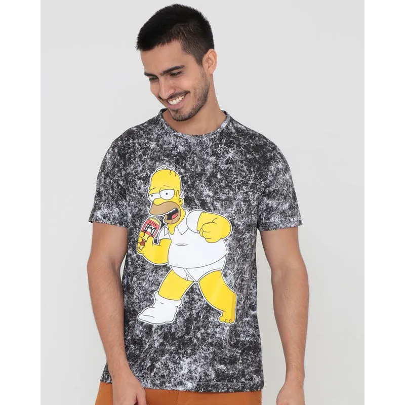 Camiseta Manga Curta Os Simpsons Preta GG