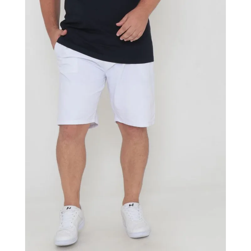 Bermuda Sarja Plus Size Elástico Branca 48