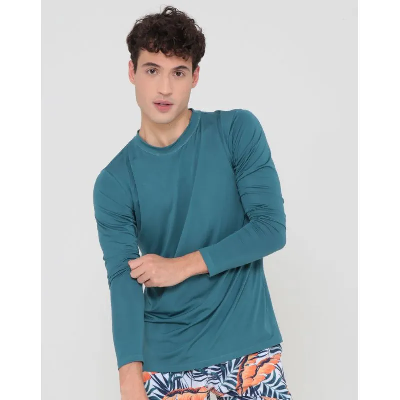 Camiseta Surf Manga Longa Azul G