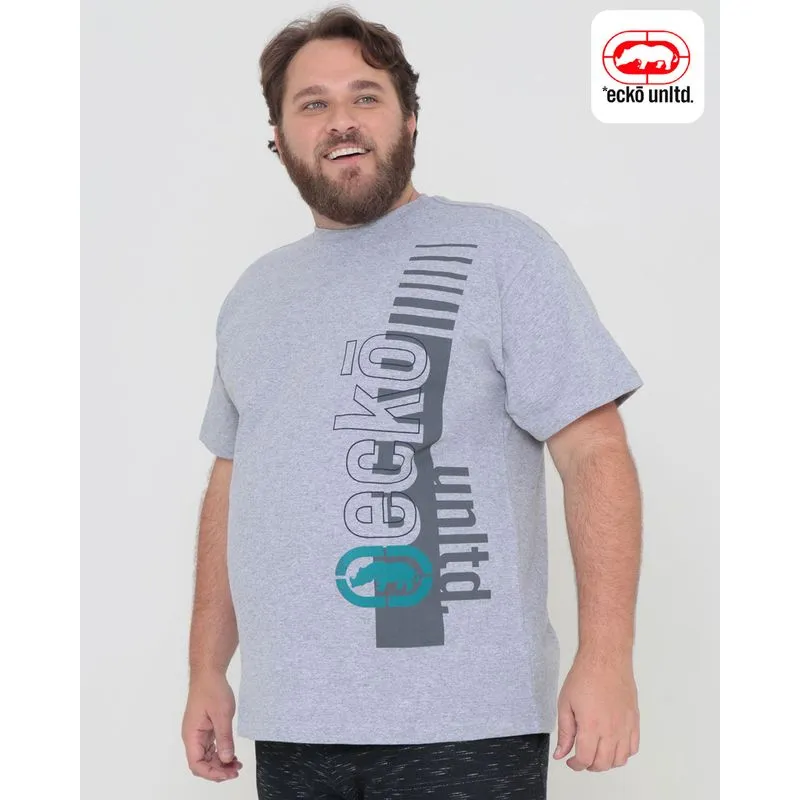 Camiseta Plus Size Estampa Ecko Unlimited Cinza Claro P