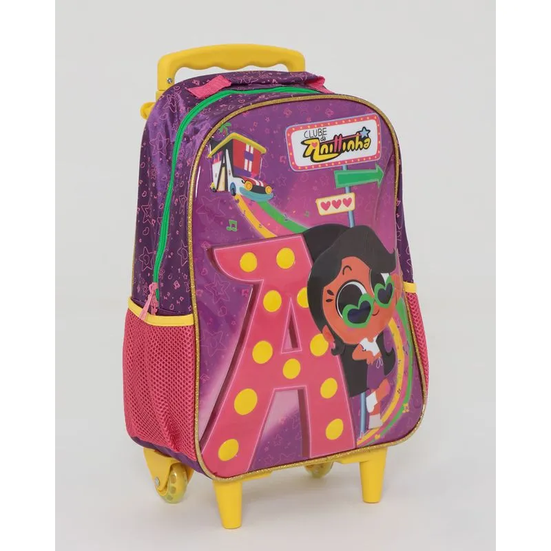 Mochila Com Rodinhas Clube da Anittinha Roxa UN