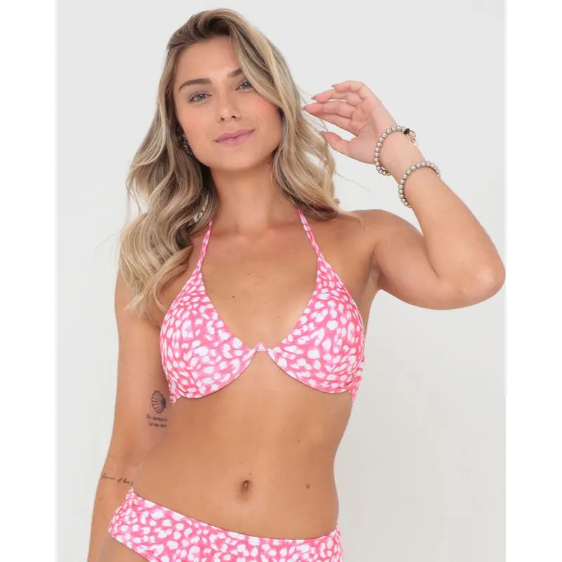 Biquíni Top Avulso Com Aro Animal Print Rosa P