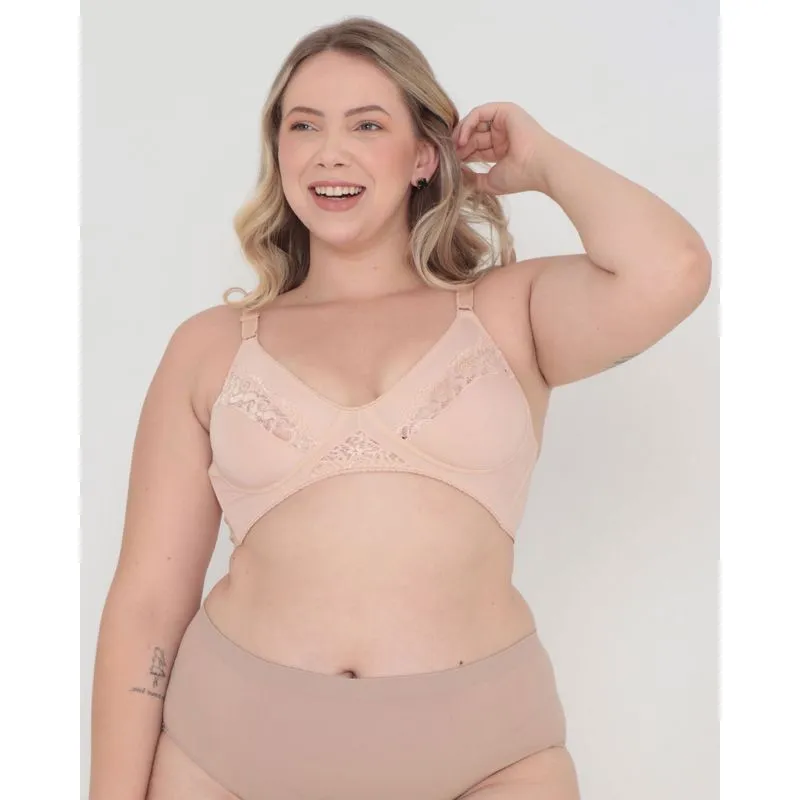 Sutiã Plus Size Sem Bojo Sensualite Duloren Bege Claro 46