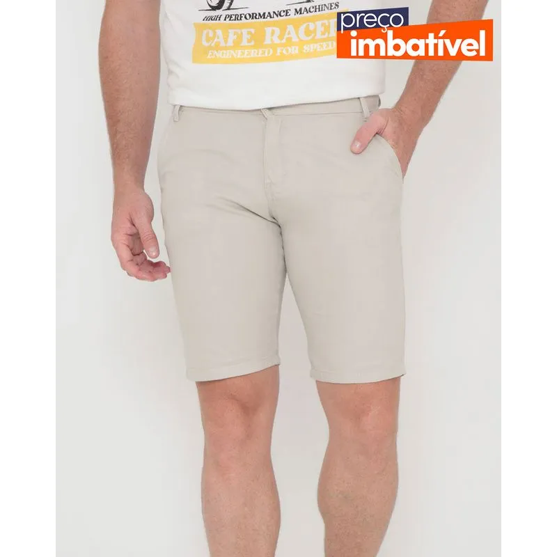 Bermuda Sarja Masculina Bege Claro 48