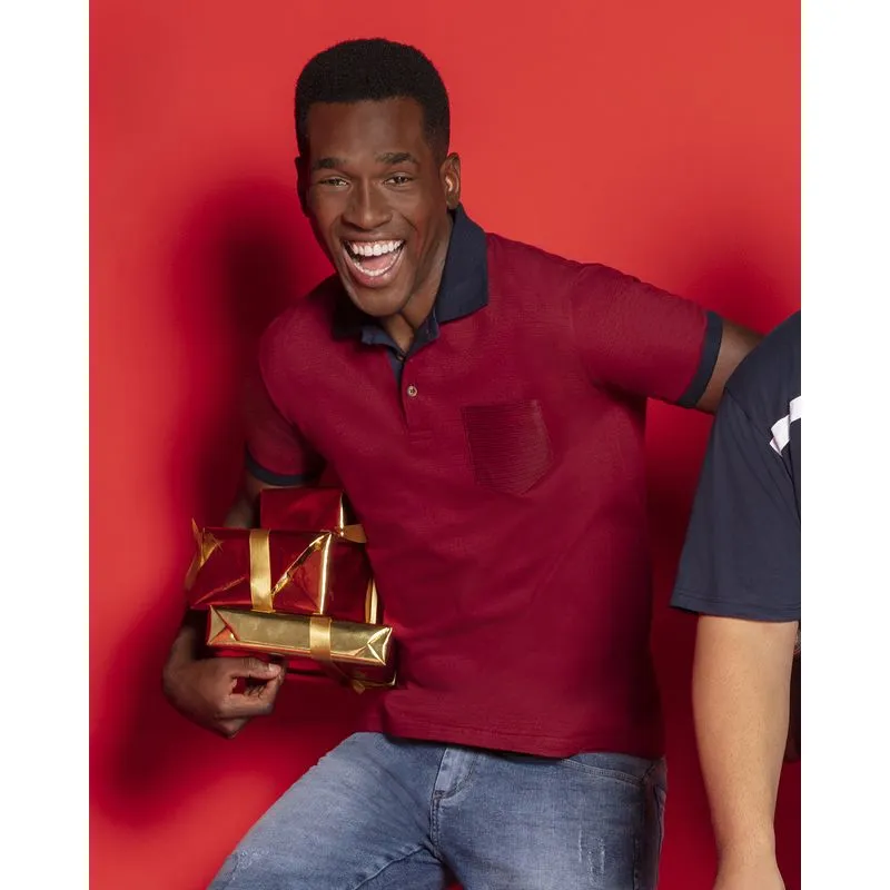 Polo Masculina Bolso Único Vermelha GG