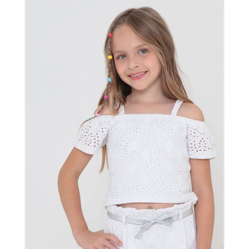 Blusa Infantil De Laise Ciganinha Branca 4