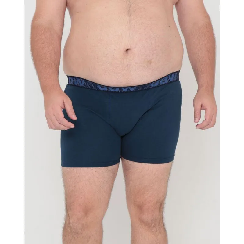 Cueca Plus Size Boxer Com Elástico Azul Marinho G3