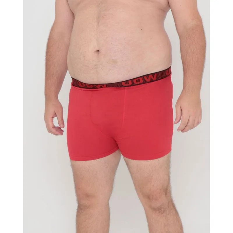 Cueca Plus Size Boxer Com Elástico Vermelha G1