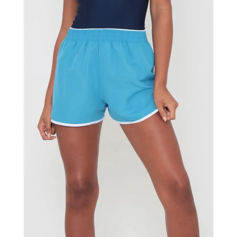 Short Feminino Praia Liso Azul Claro GG