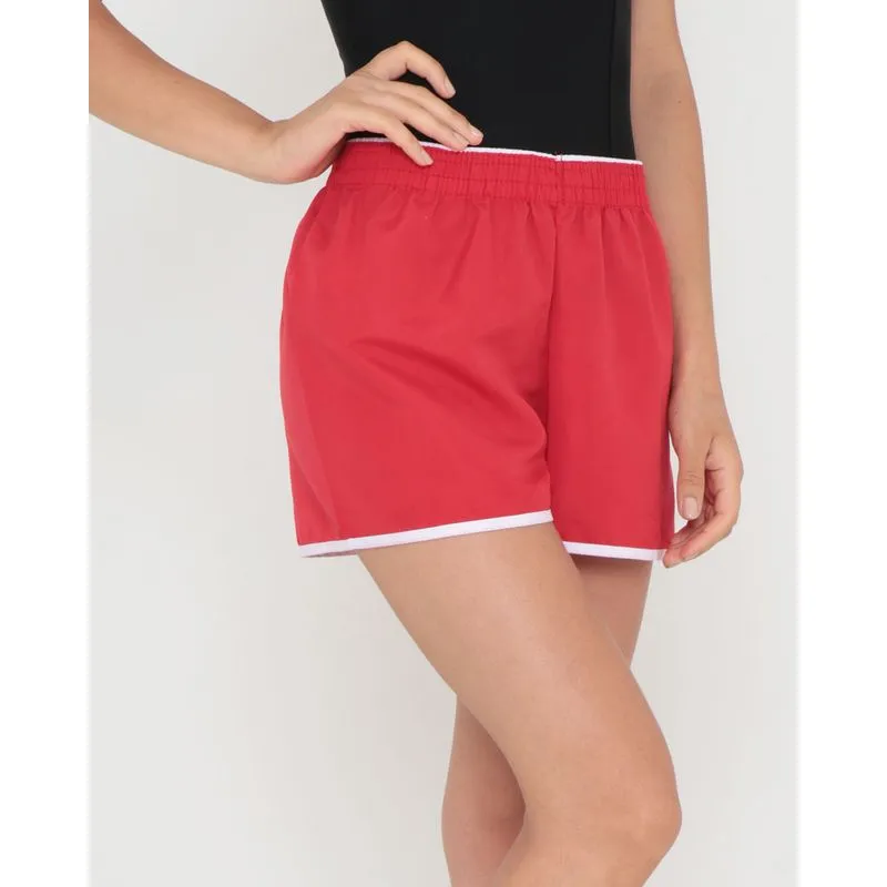 Short Feminino Praia Liso Vermelho P