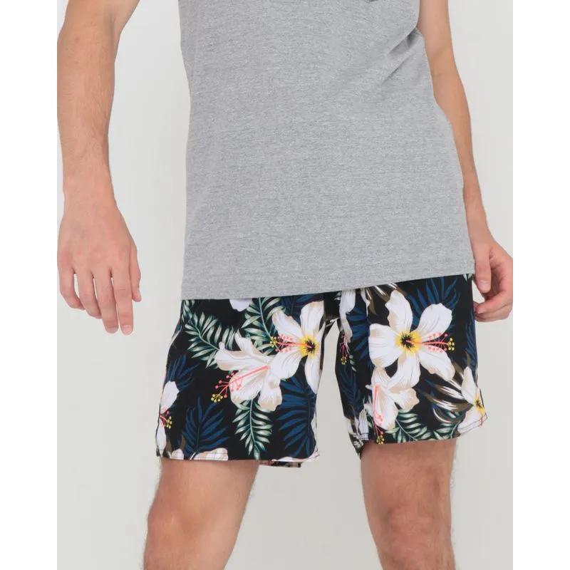 Shorts Surf Estampa Floral Preto G