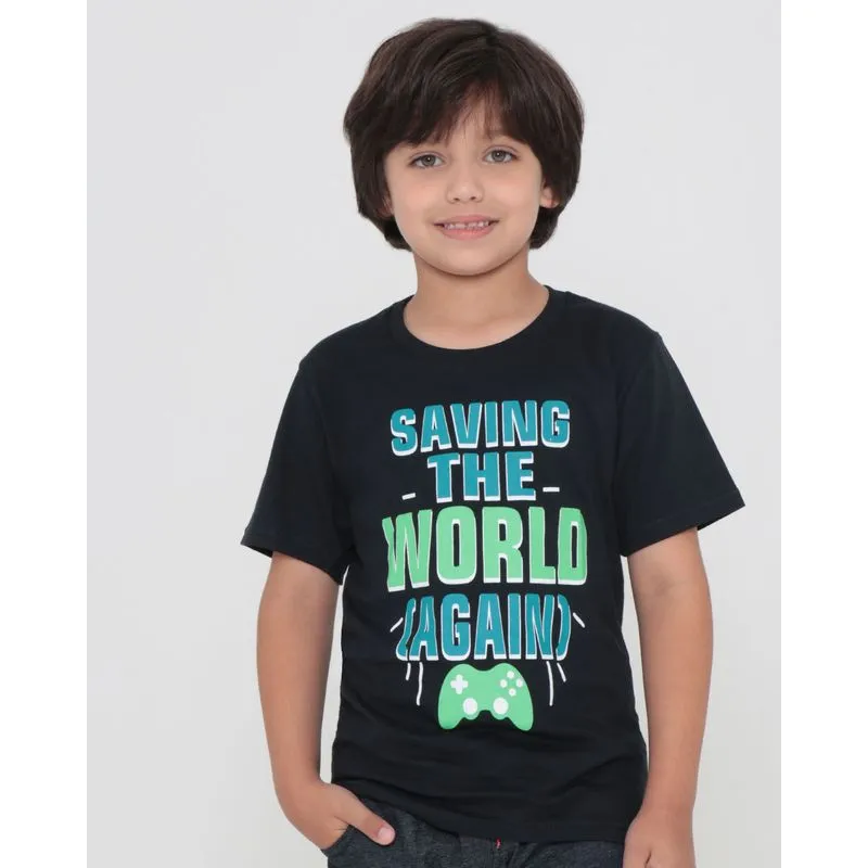 Camiseta Infantil Estampa Game Preta 6