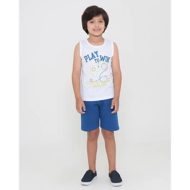 Conjunto Infantil Regata Estampa Game Branca 4