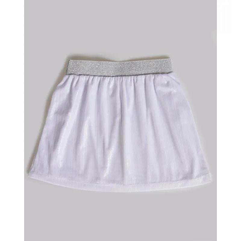 Saia Bebê Brilho Lurex Branca 3