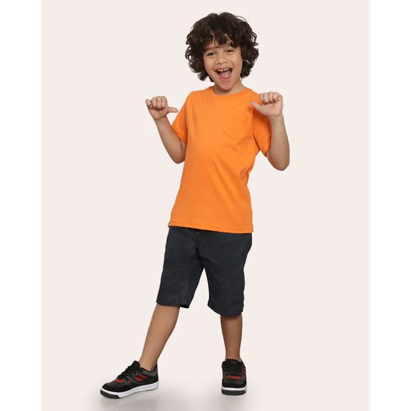 Bermuda Infantil Sarja Elástico Bordado Azul Escuro 6