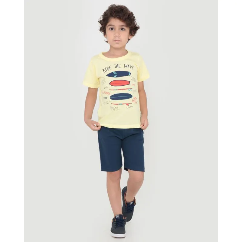 Conjunto Infantil Estampa Tropical Amarelo 8