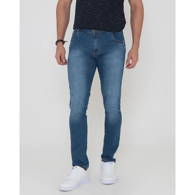 Calça Jeans Masculina Skinny Azul 46