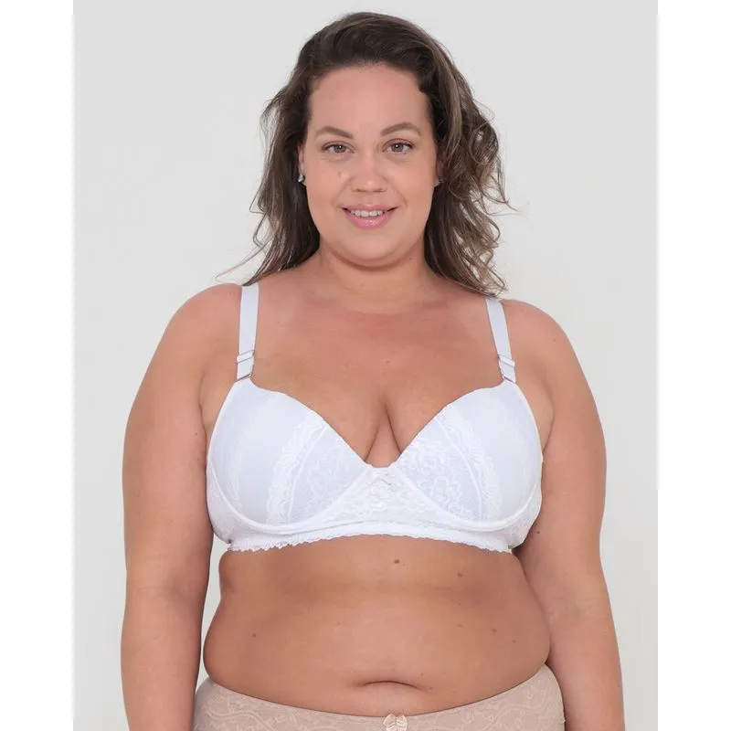 Sutiã Plus Size Feminino Avulso Bojo Base De Renda Branco 48