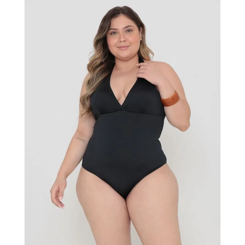 Maiô Plus Size Liso Frente Única Preto 48