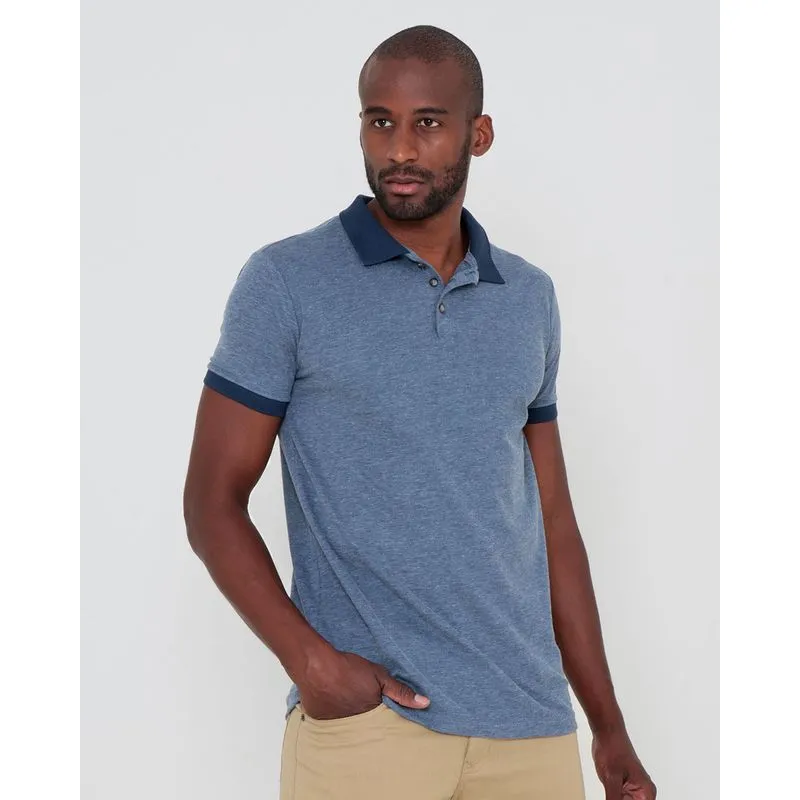Polo Masculina Piquet Azul Escuro M