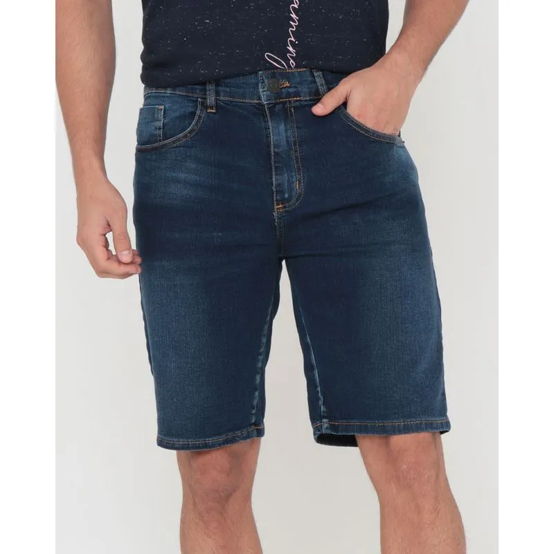 Bermuda Jeans Masculina Azul Escuro 42