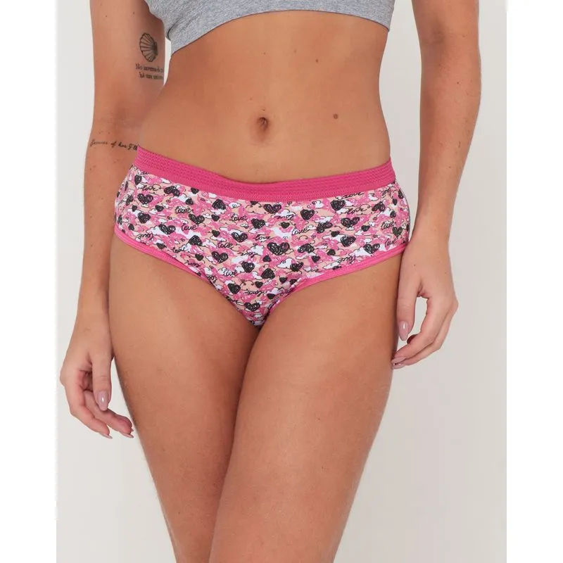 Calcinha Alta Avulsa Algodão Borboletas Rosa G