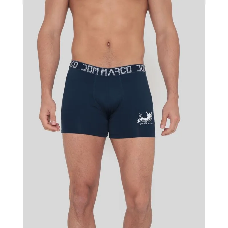 Cueca Boxer Microfibra Estampada Azul M